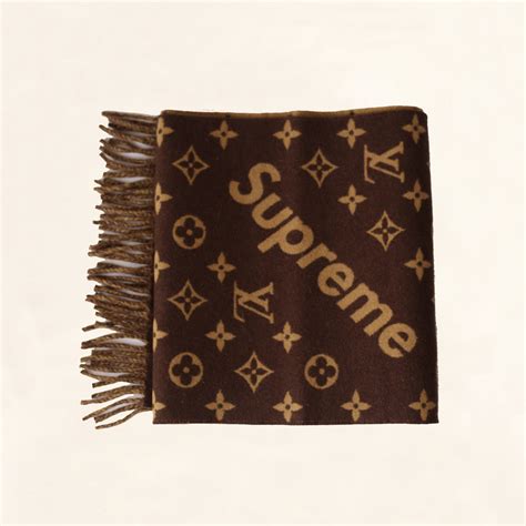 supreme x louis vuitton brown scarf|supreme x louis vuitton jacket.